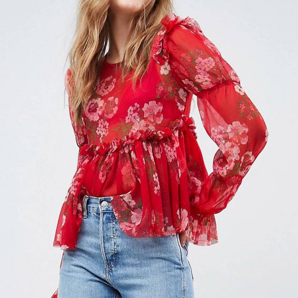 ASOS ruffle floral